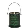 Farol de cristal ZULAI, con asa, con dibujo, verde-oro, 10cm, Ø9cm