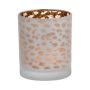 Vaso para velas SENGA, diseño de leopardo, oro mate, 12,5cm, Ø10cm