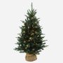 Árbol de Navidad artificial de yute HANKO, con luces LED, saco, 60cm, Ø40cm
