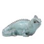 Figura de camaleón ALOVIA de cerámica, azul claro, 36x19x19cm
