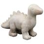 Figura de animal Dino Stegosaurus AMORIA, de terracota, hecha a mano, patinada, color beige, 36x13x25cm
