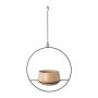 Maceta colgante de metal QUINLEE, aro metálico, beige y negro, 36x18x70cm