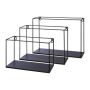 Estantería de pared industrial de metal QUIANA, 3 unidades, negro, 30x13x20cm, 34x13x25cm, 40x13x30cm