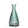 Jarrón de botella THIFFANY de cristal, con estrías, turquesa-transparente, 14,5cm, Ø7cm