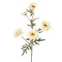 Rama artificial de crisantemo PRUDENCE, Eco Collection, amarillo crema, 75 cm, Ø 5-6,5 cm