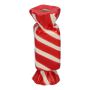 Jarrón rectangular para una sola flor Bonbon AMIEL de cerámica, con líneas oblicuas, rojo y blanco, 4,5 x 4,5 x 11,5 cm
