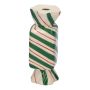 Jarrón rectangular para una sola flor Bonbon AMIEL de cerámica, con líneas oblicuas, verde-rojo-blanco, 4,5 x 4,5 x 11,5 cm