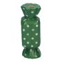 Jarrón rectangular para una sola flor Bonbon AMIEL de cerámica, con lunares, verde y blanco, 4,5 x 4,5 x 11,5 cm