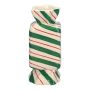 Jarrón rectangular para una sola flor Bonbon AMIEL de cerámica, con líneas diagonales, verde-rojo-blanco, 6,5 x 6,5 x 15 cm