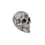 Calaveras de Halloween FARALDA con signos y símbolos místicos, blanco-negro, 12x10x18cm