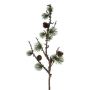 Rama artificial de pino BLUTON con piñas y líquenes, verde, 55cm