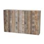 Peanera rústica de madera KIRYON con veteado natural, marrón, 118x25x75cm