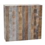 Peanón rústico de madera KIRYON con veteado natural, marrón, 78x25x75cm