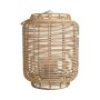 Linterna de fibra natural AMBROSIA de ratán, asa, inserto de cristal, beige, 52 cm, Ø 28 cm
