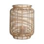 Linterna de fibra natural AMBROSIA de ratán, asa, inserto de cristal, beige, 60 cm, Ø 32 cm