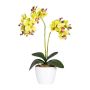 Orquídea Phalaenopsis de tela FRUXO, maceta de cerámica, raíces, verde, 50cm