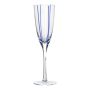 Copa de champán OCTAVIUS con rayas, azul-transparente, 25 cm, Ø 7,5 cm
