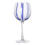 Copa de vino OCTAVIUS con rayas, azul-transparente, 21 cm, Ø 9,5 cm