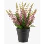 Erica sintética ELSAWO en maceta decorativa, crossdoor, lila, 30cm
