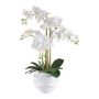 Orquídea Phalaenopsis de tela STONFER, maceta decorativa blanca, raíces blancas, 70cm