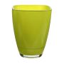Jarrón YULE, cristal, verde manzana, 13,5x13,5x17cm