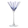 Copa de martini OCTAVIUS con rayas, azul-transparente, 21 cm, Ø 12 cm