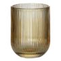 Vaso de agua GENOVEFA con estrías, ámbar-transparente, 9,5 cm, Ø 7,5 cm