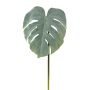Hoja decorativa de filodendro Monstera Deliciosa MELIAT, verde-gris, 80 cm