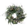 Corona de abeto de plástico STOCKTON, verde, con nieve, LED, Ø 60 cm