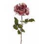 Rosa artificial de terciopelo SINDALA, lila oscuro, 60 cm, Ø 12 cm