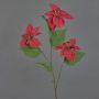 Rama decorativa de poinsettia de terciopelo TONZI, roja, 80 cm, Ø 15 cm