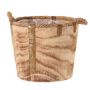 Maceta de madera DABIH con asas de cuerda, marrón, 24 cm, Ø 29 cm
