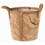 Maceta de madera DABIH con asas de cuerda, marrón, 22cm, Ø24cm