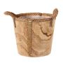 Maceta de madera DABIH con asas de cuerda, marrón, 22 cm, Ø 24 cm