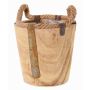 Maceta de madera DABIH con asas de cuerda, marrón, 19cm, Ø20cm