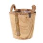 Maceta de madera DABIH con asas de cuerda, marrón, 19 cm, Ø 20 cm