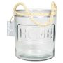 Candelero de cristal DAPHNEY con asa, transparente, 16,5cm, Ø14cm