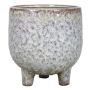 Macetero de cerámica NOREEN, moteado, con pies, gris-marrón, 10,5cm, Ø11cm