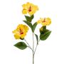 Rama artificial de hibisco AMADOU con flores, amarilla, 80 cm