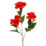 Rama artificial de hibisco AMADOU con flores, roja, 80 cm