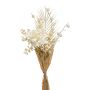 Ramo de peonías artificiales AYMA con euforbia globosa, color crema, 60 cm