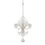 Colgante decorativo de lirio heráldico AZARIEL acrílico, purpurina, transparente-oro, 15cm