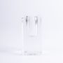 Candelero cuadrado de cristal SOLUNA para velas cónicas, transparente, 4x4x9,8cm