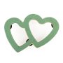 ®mosy Ökodur Espuma floral en forma de coche con dos corazones SKENADA, decoración de boda, con ventosa, base de madera natural, verde, 43x58x5cm