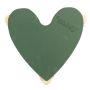 ®mosy Ökodur Espuma floral en forma de corazón de coche MURIANDA, decoración de boda, con ventosa, base de madera natural, verde, 36 x 37 x 5 cm