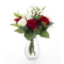 Elegante ramo de flores artificiales ELAYNA, rojo-blanco, 35cm, Ø30cm