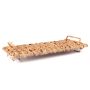Bandeja decorativa REHEMA de pandanus trenzado, asas y patas, natural, 60 x 20 x 7 cm