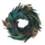 Corona de plumas de pavo real NORDIAN, natural, Ø60cm