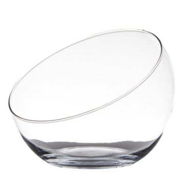 Cuenco decorativo NELLY EARTH de vidrio, reciclado, transparente, 14cm, Ø17cm