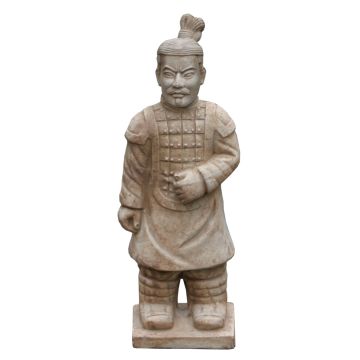 Figura de jardín «Guerrero samurái» LILORA de terracota, hecha a mano, patinada, beige, 21 x 17 x 54 cm Figura de jardín «Guerrero samurái» LILORA de terracota, hecha a mano, patinada, beige, 21 x 17 x 54 cm